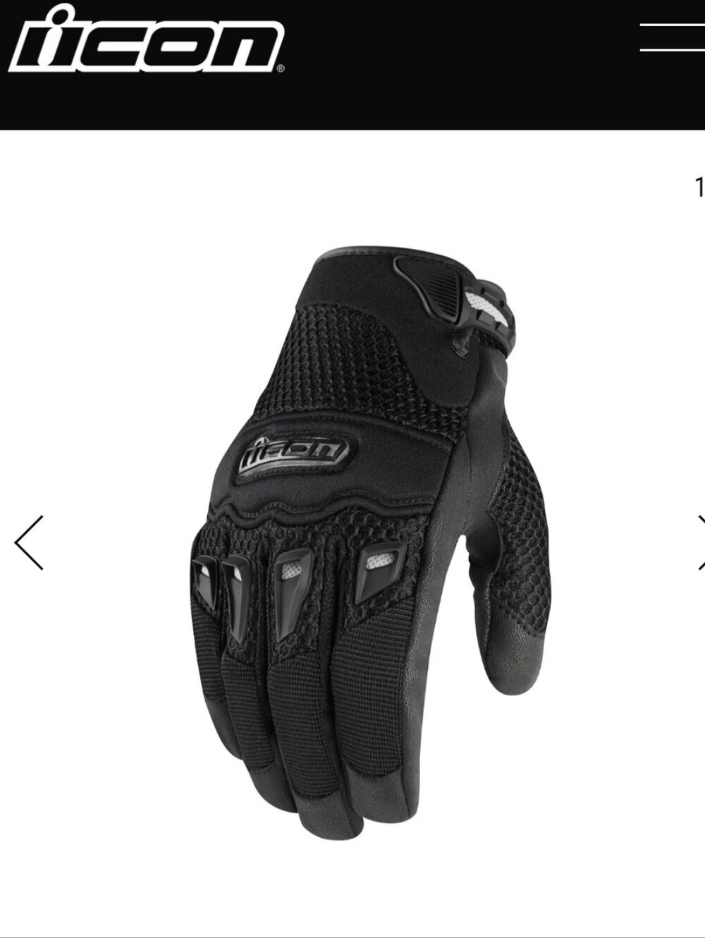 ICON Twenty Niner CE Men's Black Motorcycle Gloves